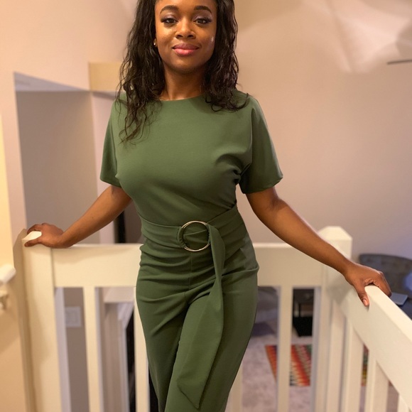 Olive green jumpsuit - Picture 2 of 4